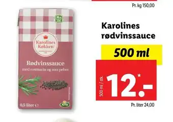 Lidl Karolines rødvinssauce tilbud