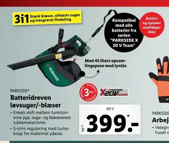 Batteridreven løvsuger/-blæser