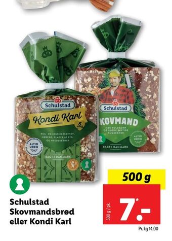 Lidl Schulstad Skovmandsbrød eller Kondi Karl tilbud