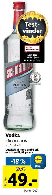 Lidl Vodka tilbud