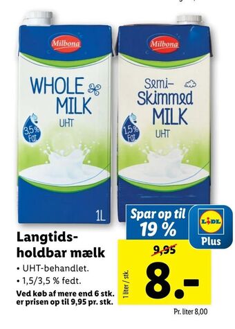 Lidl Langtidsholdbar mælk tilbud