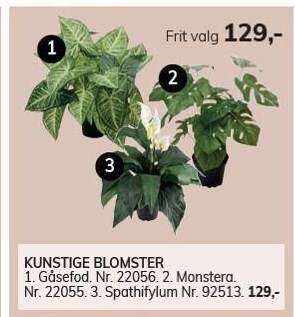 Daells Bolighus Kunstige blomster tilbud