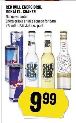 Løvbjerg Red Bull Energidrik, Mokai el. Shaker tilbud