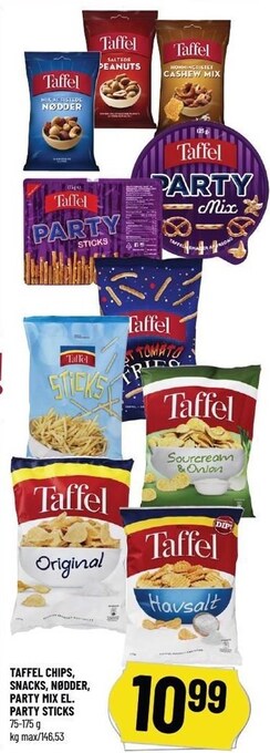 Løvbjerg Taffel chips, snacks, nødder, party mix el. party sticks tilbud