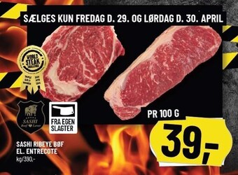 Løvbjerg Sashi Ribeye bøf el. entrecote tilbud