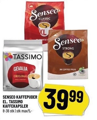 Senseo Kaffepuder el. Tassimo kaffekapsler