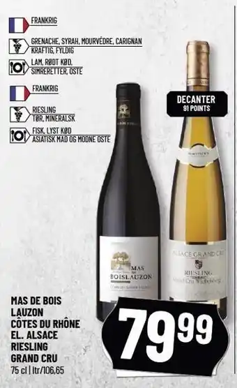 Løvbjerg Mas de Bois Lauzon Cotes Du Rhone El. Alsace Riesling Grand Cru tilbud