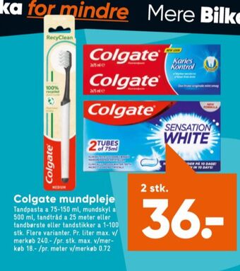Bilka Colgate tandpasta tilbud