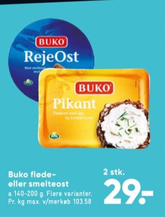 Bilka Buko smelte smøreost rejeost tilbud