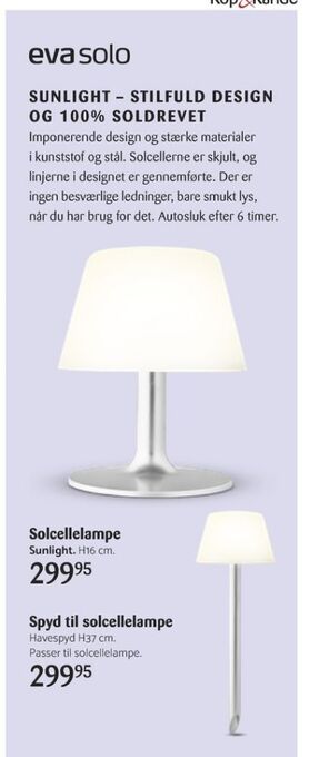 Kop & Kande Eva solo solcellelampe tilbud