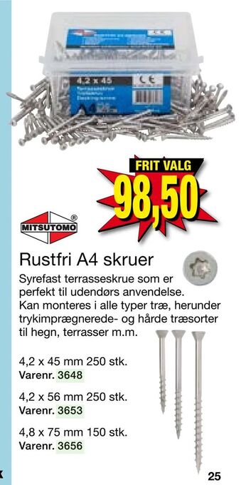 Harald Nyborg Rustfri A4 skruer tilbud
