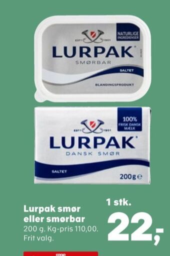 SuperBrugsen Lurpak smør tilbud