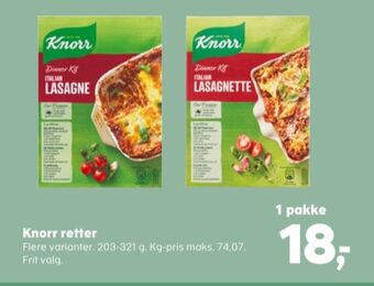 SuperBrugsen Knorr pastaretter tilbud