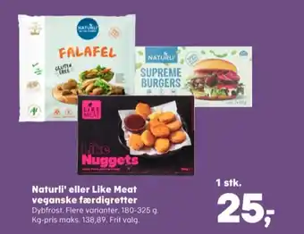 SuperBrugsen Naturli' vegetarburger tilbud