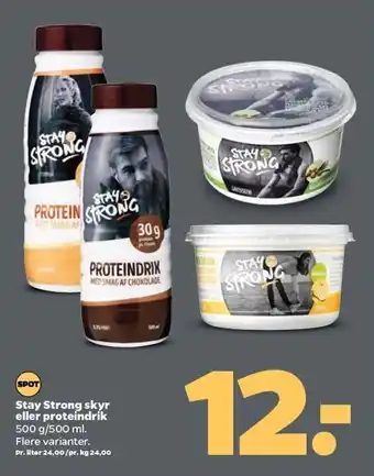 Netto Stay Strong skyr el. proteindrik tilbud