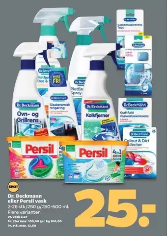 Netto Dr. Beckmann el. Persil vask tilbud