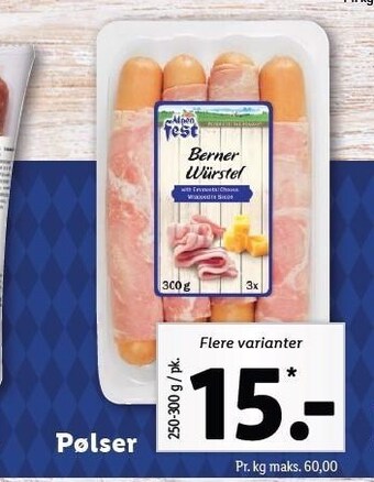 Lidl Pølser tilbud