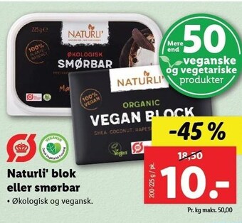 Lidl Naturli' blok el. smørbar tilbud