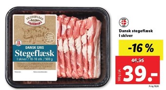 Lidl Dansk stegeflæsk i skiver tilbud