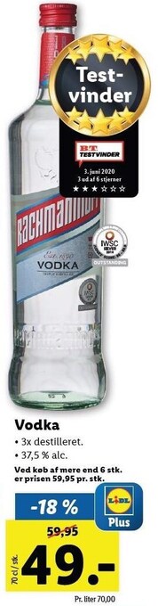 Lidl Vodka tilbud