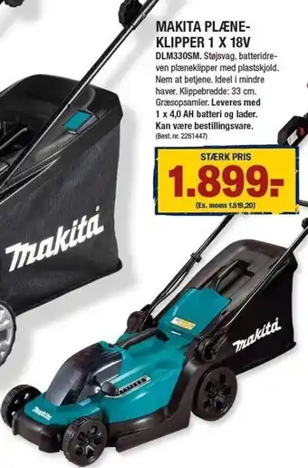 Stark Makita plæneklipper 1 X 18V tilbud