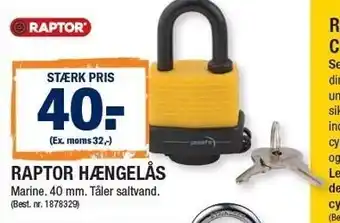 Stark Raptor hængelås tilbud