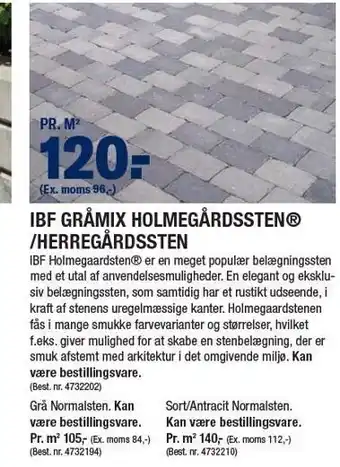 Stark IBF gråmix holmegårdssten/herregårdssten tilbud