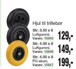 Harald Nyborg Hjul til trillebør tilbud