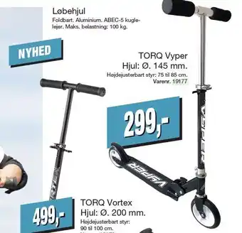 Harald Nyborg Løbehjul TORQ Vyper Hjul: Ø. 145 mm. el. TORQ Vortex Hjul: Ø. 200 mm tilbud