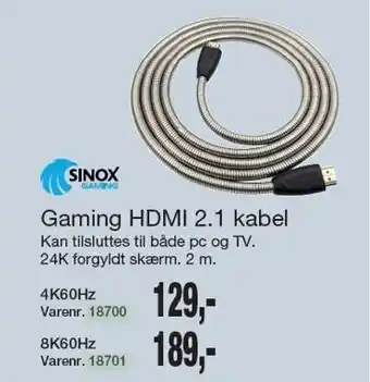 Gaming HDMi 2.1 kabel