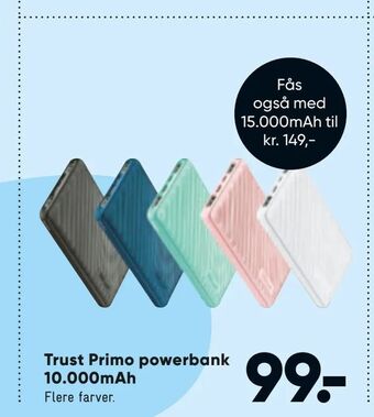 Bilka Trust Primo powerbank 10000mAh tilbud
