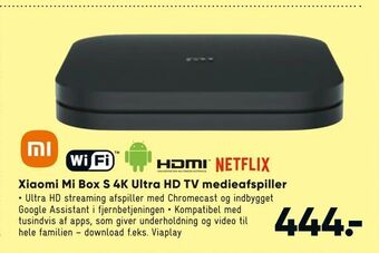 Bilka Xiaomi Mi Box S 4K Ultra HD TV medieafspiller tilbud