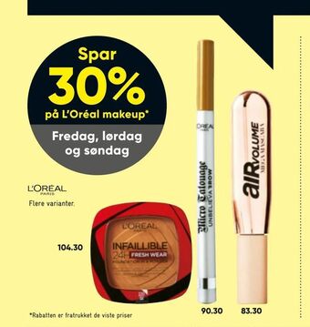 Bilka L'Oréal makeup tilbud