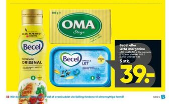 Bilka Becel eller OMA margarine tilbud