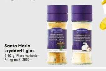 Bilka Santa Maria krydderi i glas tilbud