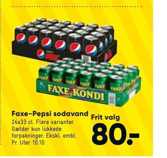 Bilka Faxe-Pepsi sodavand tilbud