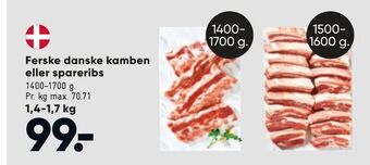 Bilka Ferske danske kamben eller spareribs tilbud