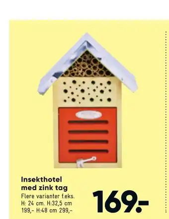 Insekthotel med zink tag