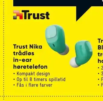 Bilka Trust Nika trådløs in-ear høretelefon tilbud