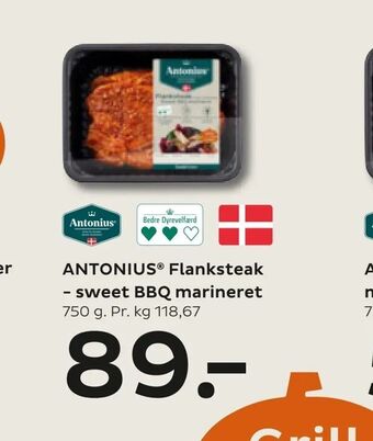 Bilka ANTONIUS ® Flanksteak - sweet BBQ marineret tilbud