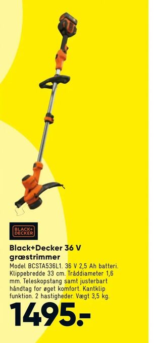 Bilka Black+Decker 36 V græstrimmer tilbud