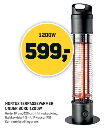 XL-BYG Hortus terrassevarmer under bord 1200w tilbud