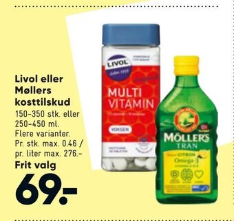 Bilka Livol eller Møllers kosttilskud tilbud