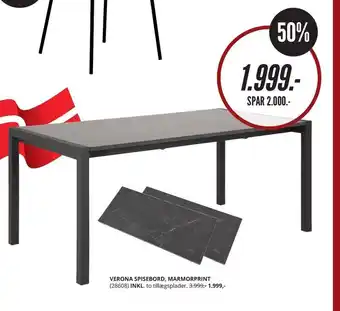 Verona spisebord, marmorprint
