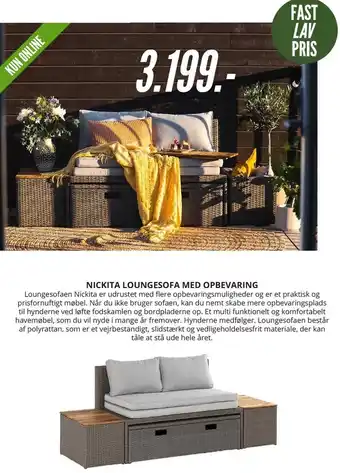 Nickita loungesofa med opbevaring