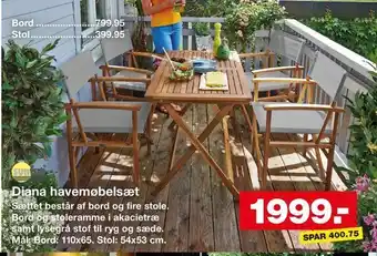 Bauhaus Diana havemøbelsæt tilbud