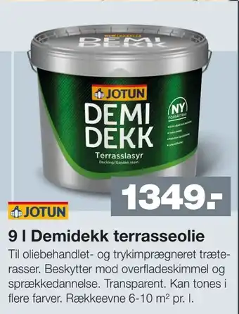 Bauhaus 9 l Demidekk terrasseolie tilbud