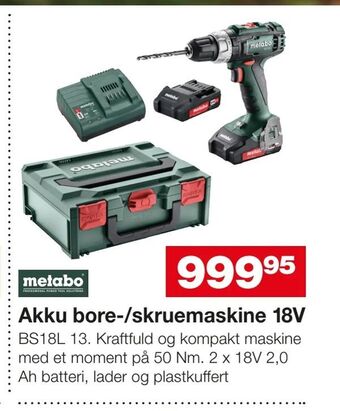 Bauhaus Akku bore-/skruemaskine 18V tilbud