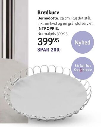 Kop & Kande Brødkurv tilbud