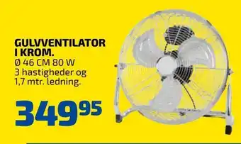 Gulvventilator i krom
